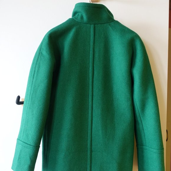 J.Crew Factory #AB946 New City Cocoon Coat Alpine Green 0P 0 Petite - Picture 14 of 15